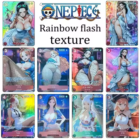 One Piece Textures Hancock Uta Vivi Yamato Nami Perona Rainbow Coarse Foil Collectible Cards Holiday