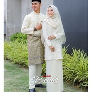 🌟🌟5 WARNA [WHITE NAVY BLUE,CREAM,DARK PURPLE,MERON] COUPLE SET KURUNG MODEN RAUDAH,BAJU AKAD NIKAH,T