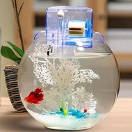 Circular Fish Tank Filter, Aquarium Hang on Filter, Small Fish Tank with Biochemical Sponge, Suitabl