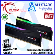 (ALLSTARS : We are Back PROMO) G.Skill Trident Z 5 RGB 2x16GB DDR5 6400MHz CL32 Gaming RAM Kit (F5-6400J3239G16GX2-TZ5RK / F5-6400J3239G16GX2-TZ5RW ) / G.Skill Trident Z5 RGB 2x16GB DDR5 6400MHz CL32 (Warranty Ltd Lifetime with Corbell)