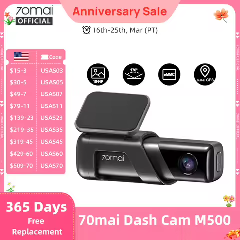 70mai Dash Cam M500 1944P 170FOV 70mai M500 Car DVR Dash Camera Recorder GPS ADAS 24H Parking Monito