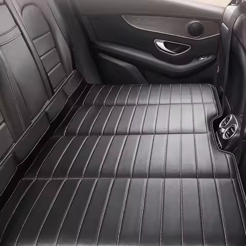 Car Travel Bed Outdoor Camping Folding Bed Leather Thickened Portable Car Travel Sleeping Mattress B