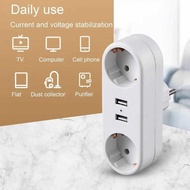 Dual Port USB Socket – Flame Retardant EU Plug 16A 250V, Safe & Multifunctional