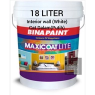 Bina Paint Maxicoat Lite 18Liter Cat Putih (Interior Wall &amp; Ceiling Matt Finish)