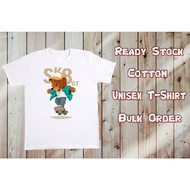 Cartoon Printing Casual Short Sleeve T-Shirt *Cotton* BR096 "Cute Bear Series" Adult & Kids *Unisex*