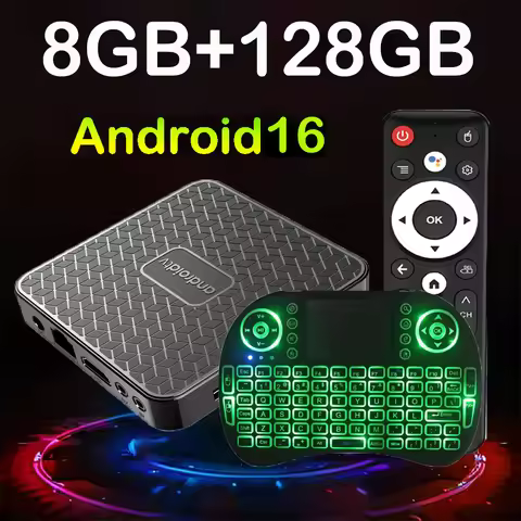 Android Smart TV Box T8S 8K Android 16 TV Box Dual UI Wifi6 8GB 128GB RK3518 Google Assistant Stream