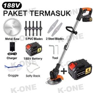 K-ONE 188V Mesin Pemotong Rumput 188V Hitam 2 Baterai