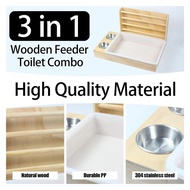 [kxshnhc] Rabbit Feeding Manger, Outdoor Rabbit Food Dispenser, Portable Hay Holder Stand with Litte