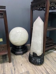 白水晶球 白水晶柱 木化石球 公斤價