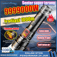 Penyinaran jarak jauh 1000m dapat bertahan selama 72 jam Senter LED Jarak Jauh Super Terang Senter l