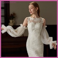 WMMB Bishop Sleeve Sheer Dress Decorative Long Sleeve Elegant False Sleeves