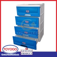 1 X TOYOGO 4T Wide Storage Drawers (609-4) 116L Fully Enclosed Sides Plastic Cabinet Chest w/Wheels Home Clothes