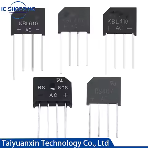 10PCS Rectifier Bridge 2A 4A 5A 6A 8A RS207 RS406 RS407 RS507 RS606 RS608 RS808 KBL406 KBL410 KBL608