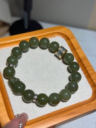 招財瑞獸 手串 和田玉 + 貔貅 + 六字真言 一鏈集齊雙重