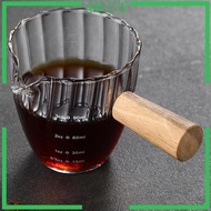 [Amleso] Espresso Cups with Wood Handle 90ml Espresso Measuring Cup Glass for Office