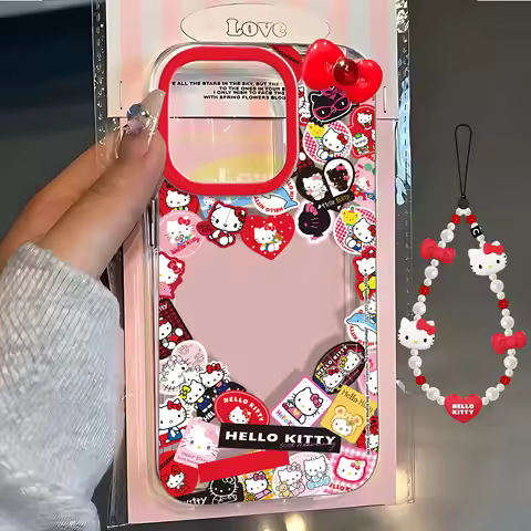 Cute Hellokitty 3D Bow with Lanyard Phone Case for Samsung Galaxy S24 S23 S22 S21 S20 FE Note20 10 P