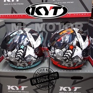 KYT Helmet Casco Hellcat K-Racing Black/Red Black/Aqua Blue Size L Limited Stock