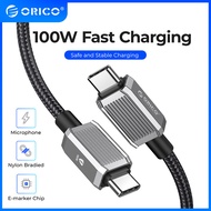 ORICO 100W USB Cable PD 5A Fast Charging Cord Type C Nylon Braid for Xiaomi MacBook Pro iPad Pro Samsung Galaxy Laptop