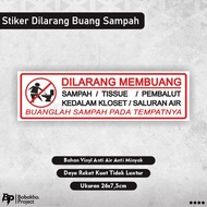 Stiker Dilarang buang sampah ke kloset / Stiker Kloset / Stiker dilarang buang sampah kedalam kloset
