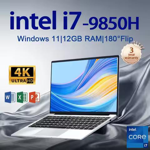NEW 14.1 inch Portable Laptop 12GB 2TB Intel Core i7 9850H Windows 11 Gaming Computer PC Gamer offic