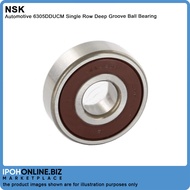 NSK Automotive 6305DDUCM Single Row Deep Groove Ball Bearing with 2 Rubber Seals
