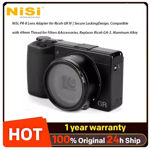NiSi PR‑8 49mm Filter Adapter for Ricoh GR 4 Camera,Aluminum Filter Mount Ring,Compatible With 49mm 
