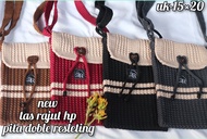new tas rajut hp resleting pita / tas rajut slinbag wanita