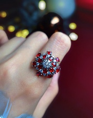 財富•健康•愛情|高級無燒緬甸鴿血紅寶石3克拉-純銀豪華戒指