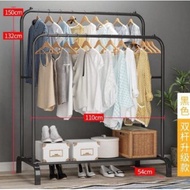Clothes Double Pole Rack IKEA Drying Rack 110cm Clothes Hanging Rack Steel Clothes Hanger Ampaian Ba