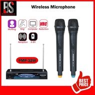 Phison PMP-32W Professional Dual VHF Wireless Karaoke Microphone System (2 Microphone/1 Receiver) - 6 Months Warranty