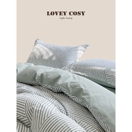 LOVEY COSY Korea Light Luxury Modern Simple Cotton Green Double-Sided Fresh Comfortable Four-Piece B