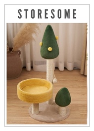 Adorable Series Cat Scratcher Sisal Post With Wide Nap Area And Cute Platform Christmas Tree Design