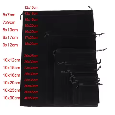 50pcs/lot Big Drawstring Velvet Bags Gift Pouches For Wedding Party Packaging Bag 17x23 20x30 30x40c