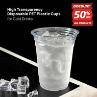 NEW- 100pcs 95mm Plastic Milk Tea Y/U Cup (12oz, 16oz, 22oz) With Flat/Dome/Strapless Lids