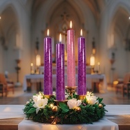 LILIN ADVEN CANDLE 30 CM ALTAR CANDLE SET/ CATHOLIC ADVEN CANDLE/ ADVEN TIME CANDLE/