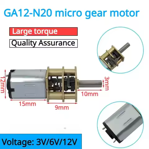 GA12-N20 DC 3V 6V 12V Micro Metal Gear Motor Gear Wheel Gear Motor 30RPM 50RPM 60RPM 100RPM 150RPM 2