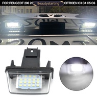 BEAUTYSTARTING 1PC 18LED Car License Plate Light Lamp 12V 6500K For Peugeot 206 207 307 308 406 407 