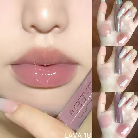 LEEMEMBER Mirror Lipgloss Nude Hydrating Water Essence Long Lasting Moisturizing Essence Shiny Lip G