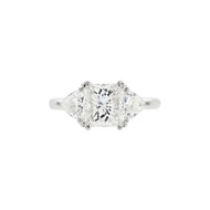 Platinum, 2.08ct Princess Cut Diamond and Diamond Engagement Ring