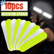 10Pcs Car Bumper Warning Strip - Helmet Reflective Sticker - Secure Anti-Collision Reflective Tape - Night Safety Warning Stickers - Auto Exterior Styling Decals