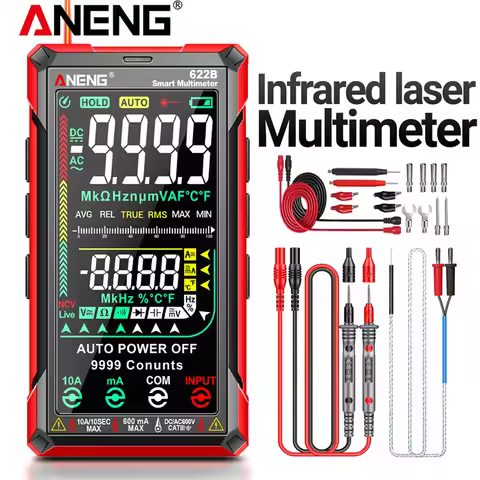ANENG 622B 9999 Count Smart Professional Multimeter AC/DC Voltage Meter Current Tester with VA Color
