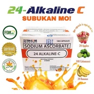 24 Alkaline C Sodium Ascorbate (100% Original, 100 Capsules, Non Acidic)