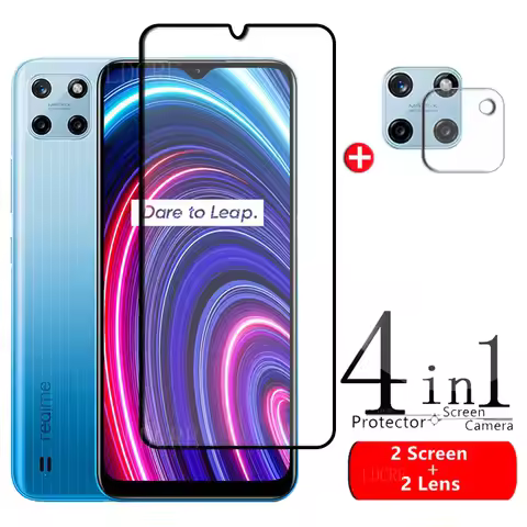 Full Cover Glass For Realme C25Y Glass For OPPO Realme C25Y Tempered Glass 9H Film Screen Protector 