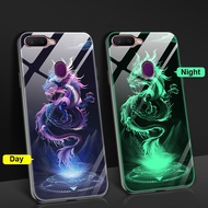 Case Oppo A31 Luminous Dragon Hard Phone Cover A15 A5s A7 A12 A53 2020 A5 2020 A9 2020 Realme 8 5G Reno5 Realme C1 A12e Night Glowing Tempered Glass Back Casing