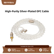 SIVGA สายหูฟังแบบเสียบแท้0.78มม. 2-พินความบริสุทธิ์สูงชุบเงินสายเคเบิล OFC แบบเปลี่ยนได้สำหรับ Que U