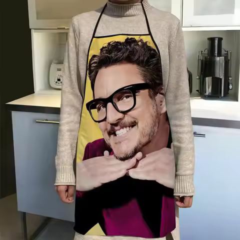 1Pcs Custom Pedro Pascal Kitchen Apron Dinner Party Cooking Apron Baking Accessories For Men Women W
