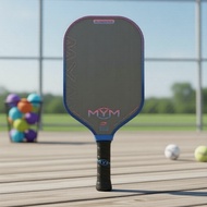 MYM 16mm - & - USAPA MYM Bet Tenis Paddle Panjang 16mm - Muka Emery Kasar & Gentian Karbon - Raket P