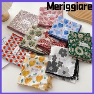 MERIGGIARE Silk Scarf - Elegant Floral Print, Square Shape, 68x68cm