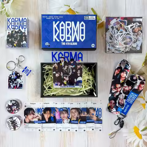 SKZOO Stray Kids Gift Box kpop FELIX hyunjin Album KARMA Peripheral Set Keychain Small Card Stickers