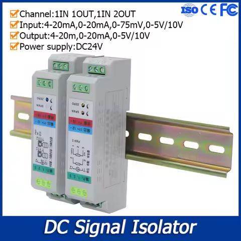 DC Signal Isolator Distributor Converter 4-20mA 0-20mA 0-75mV 5V 10V Current And Voltage Intelligent